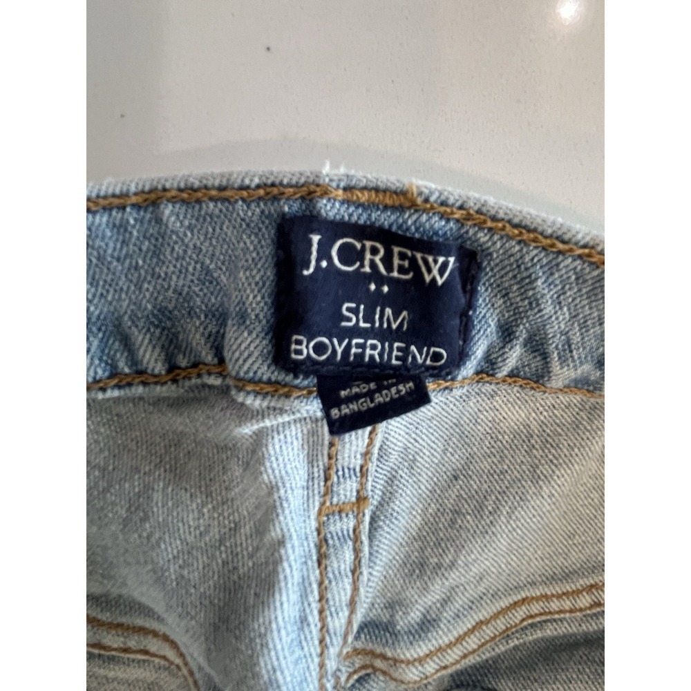 J.Crew | Distressed Slim Broken In Boyfriend Jeans Size 29 Light Wash - Picture 6 of 7